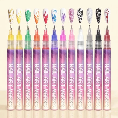 12 - Color Nail Art Pen Set - Diaarp