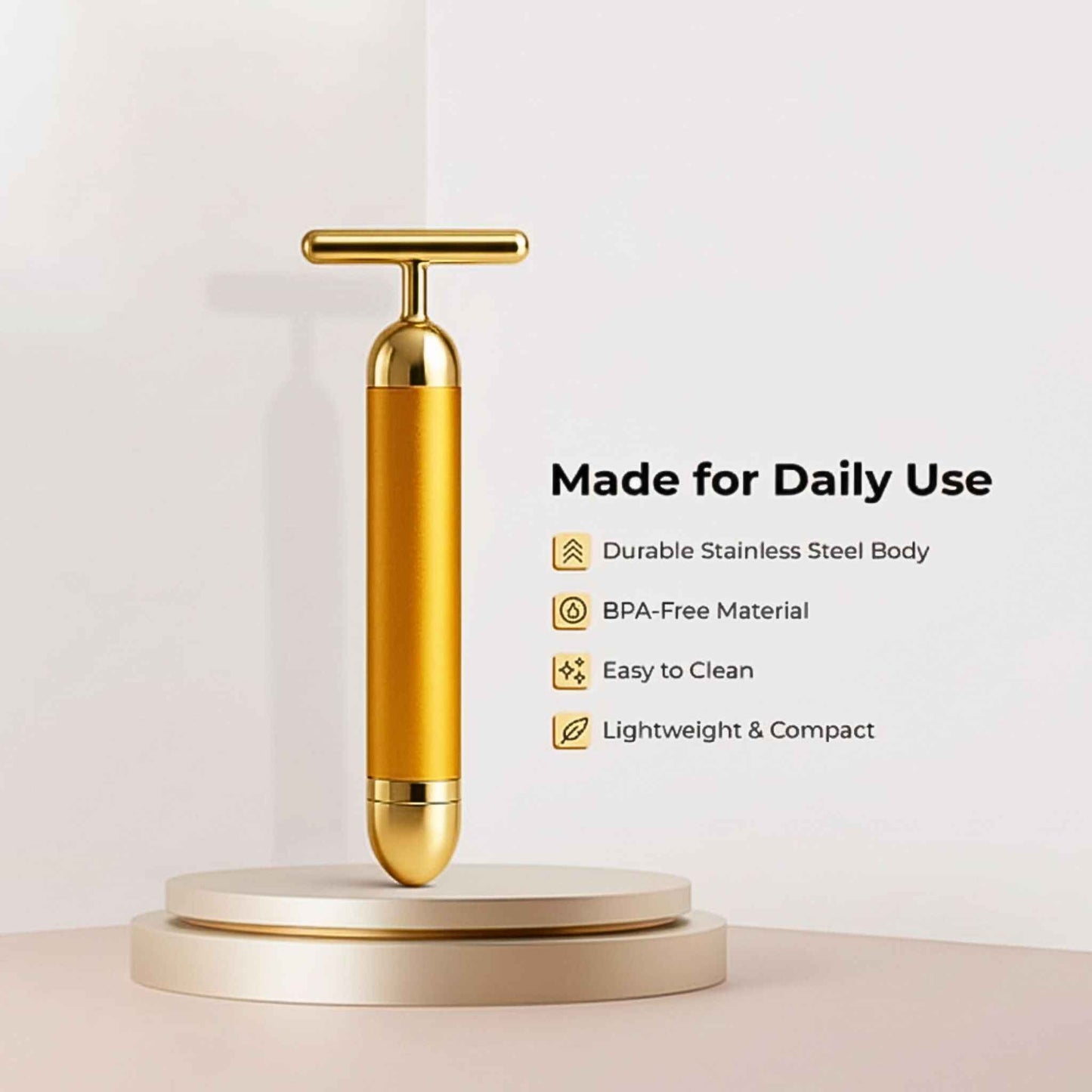 24K Gold Energy Beauty Bar Electric Facial Massage Roller - Diaarp