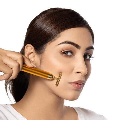 24K Gold Energy Beauty Bar Electric Facial Massage Roller - Diaarp