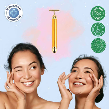 24K Gold Energy Beauty Bar Electric Facial Massage Roller - Diaarp