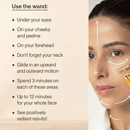 24K Gold Energy Beauty Bar Electric Facial Massage Roller - Diaarp