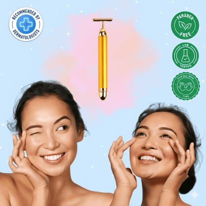 24K Gold Energy Beauty Bar Electric Facial Massage Roller