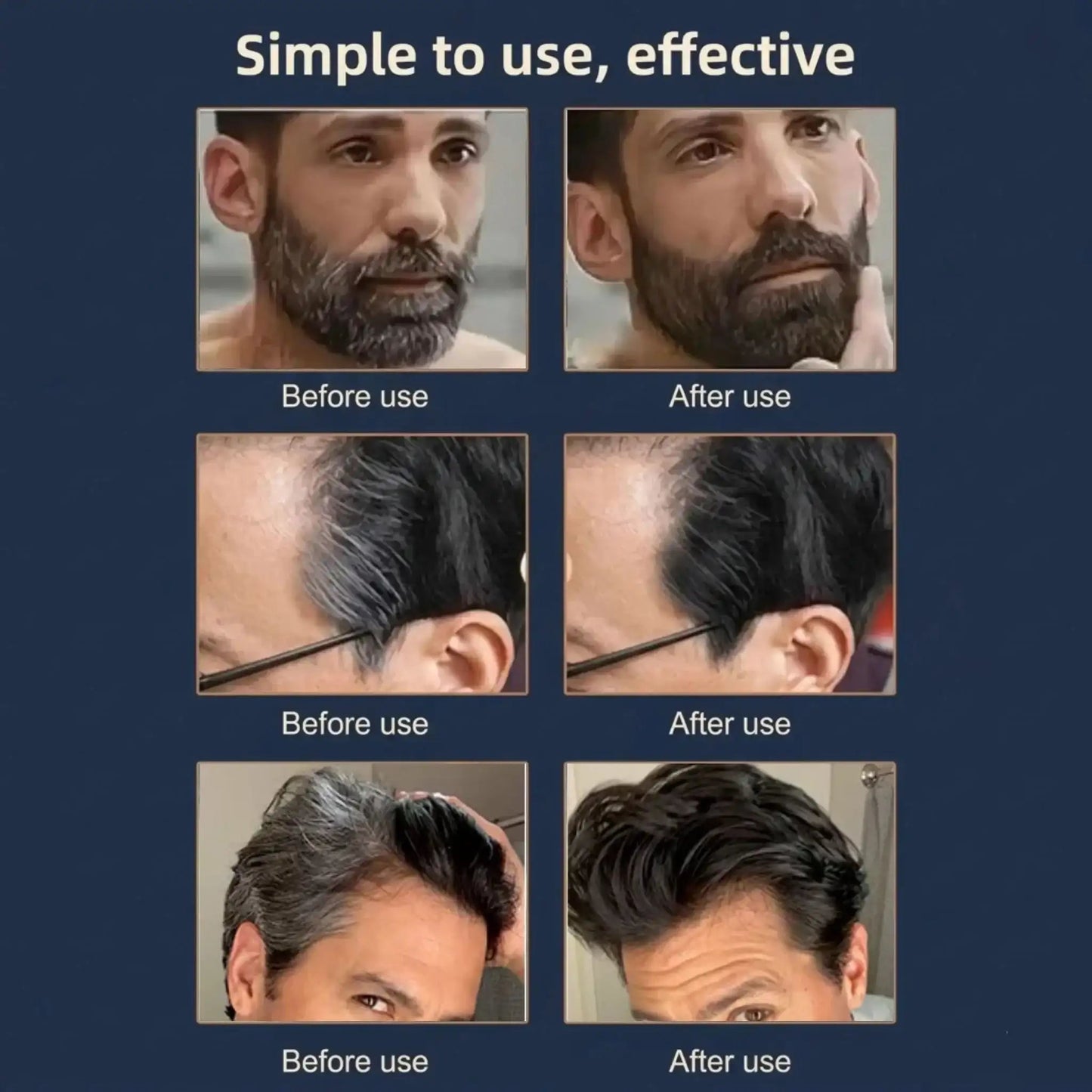 Instant Hair & Beard Color Black – Water & Sweatproof | Buy 1 Get 1 Free - Diaarp
