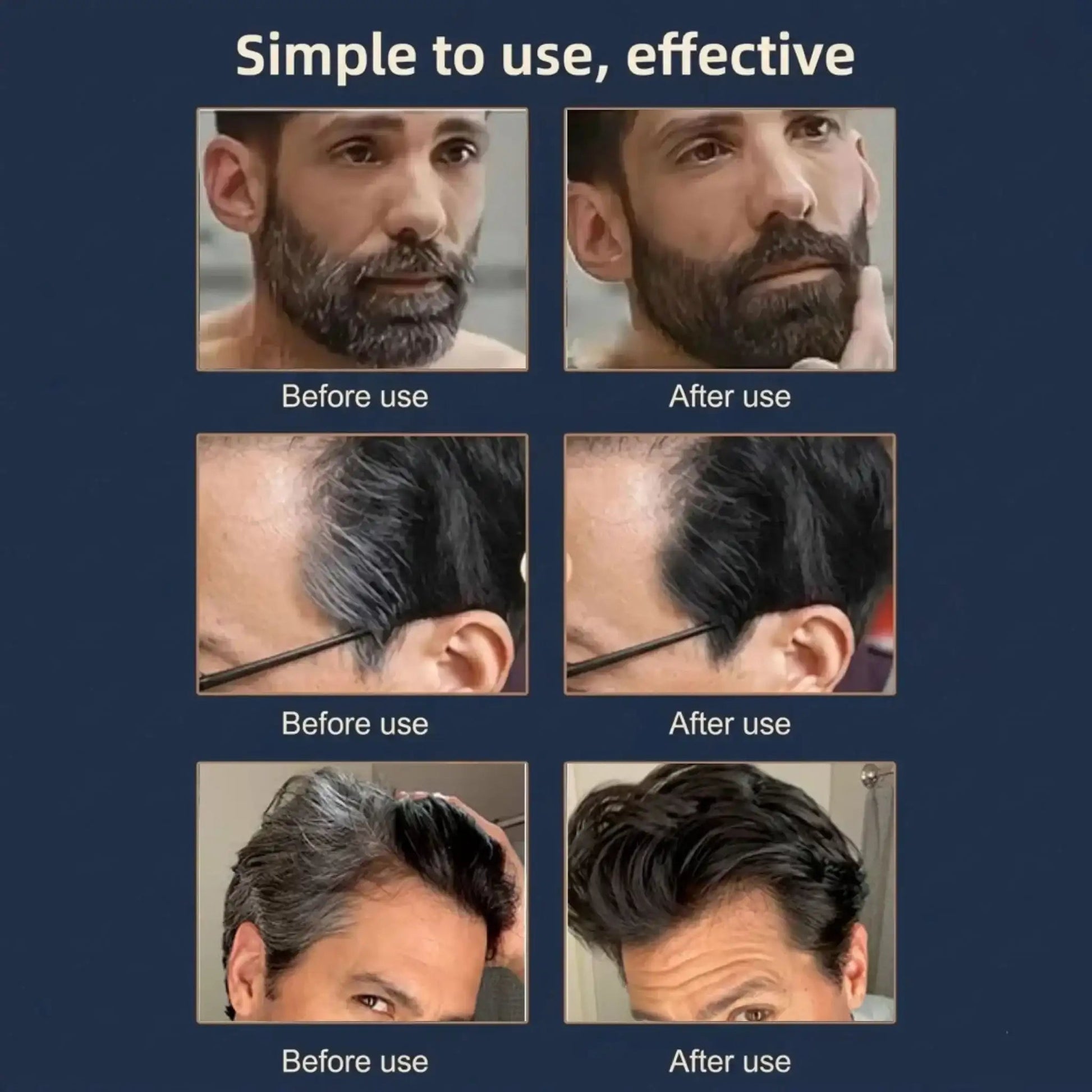 Instant Hair & Beard Color Black – Water & Sweatproof | Buy 1 Get 1 Free - Diaarp