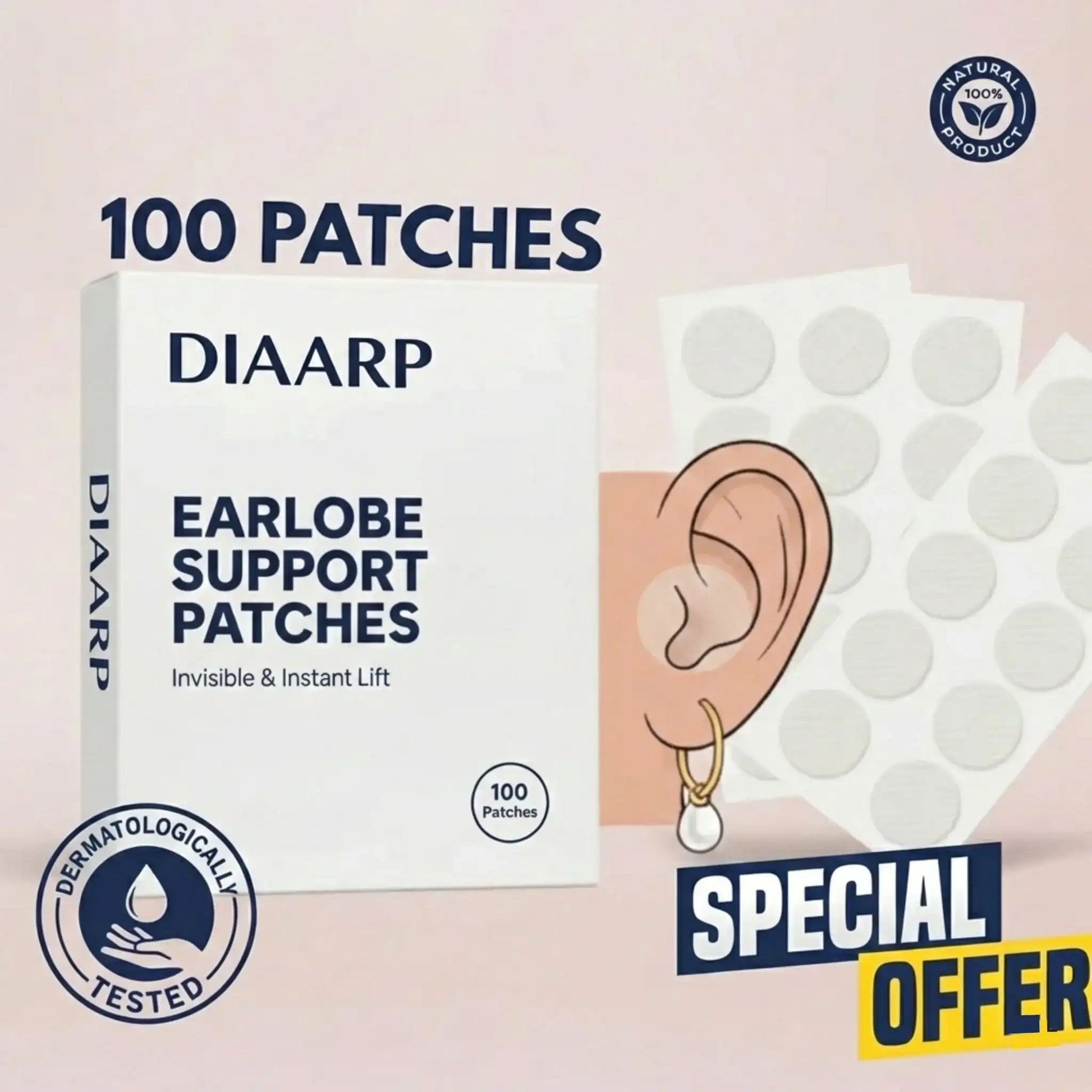 Premium Earlobe Support Patches (100 PCS) - Diaarp